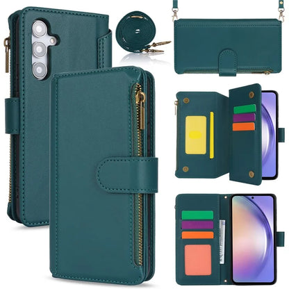 Cell Phone Case for Samsung Galaxy A54 5G RFID Blocking Leather Cover with 2 Straps