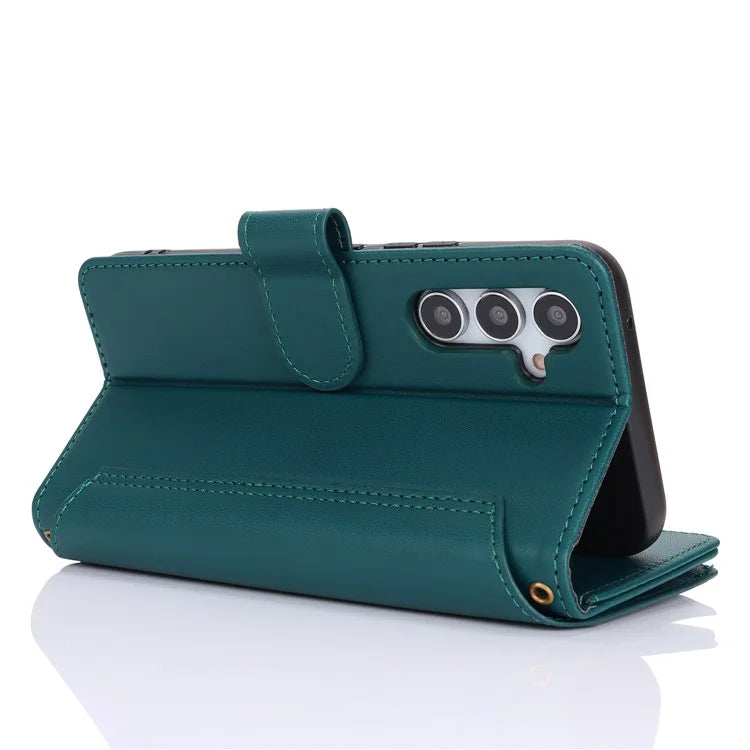 Cell Phone Case for Samsung Galaxy A54 5G RFID Blocking Leather Cover with 2 Straps