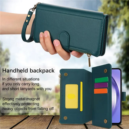 Cell Phone Case for Samsung Galaxy A54 5G RFID Blocking Leather Cover with 2 Straps