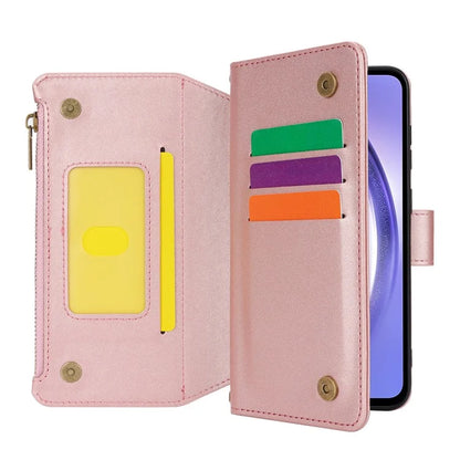 Cell Phone Case for Samsung Galaxy A54 5G RFID Blocking Leather Cover with 2 Straps