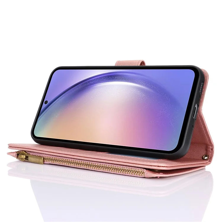 Cell Phone Case for Samsung Galaxy A54 5G RFID Blocking Leather Cover with 2 Straps