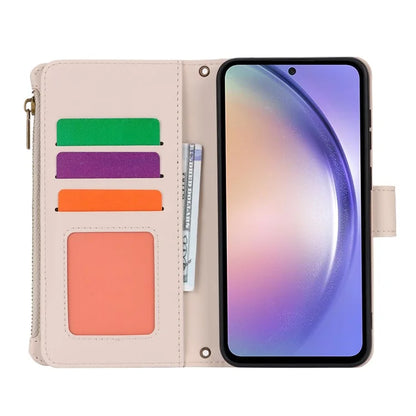 Cell Phone Case for Samsung Galaxy A54 5G RFID Blocking Leather Cover with 2 Straps