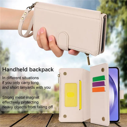 Cell Phone Case for Samsung Galaxy A54 5G RFID Blocking Leather Cover with 2 Straps