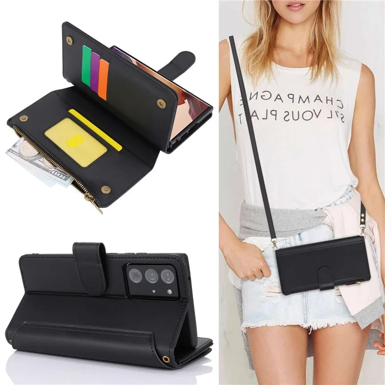 For Samsung Galaxy Note20 Ultra / Note20 Ultra 5G Case RFID Blocking Cell Phone Leather Cover