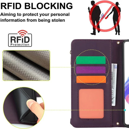 Cell Phone Case for Samsung Galaxy A53 5G RFID Blocking Bump Proof Leather Cover