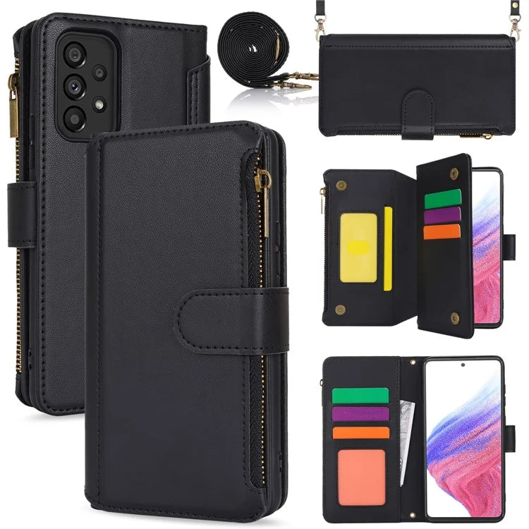 Cell Phone Case for Samsung Galaxy A53 5G RFID Blocking Bump Proof Leather Cover