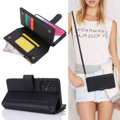 Cell Phone Case for Samsung Galaxy A53 5G RFID Blocking Bump Proof Leather Cover