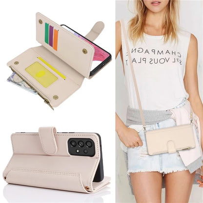 Cell Phone Case for Samsung Galaxy A53 5G RFID Blocking Bump Proof Leather Cover