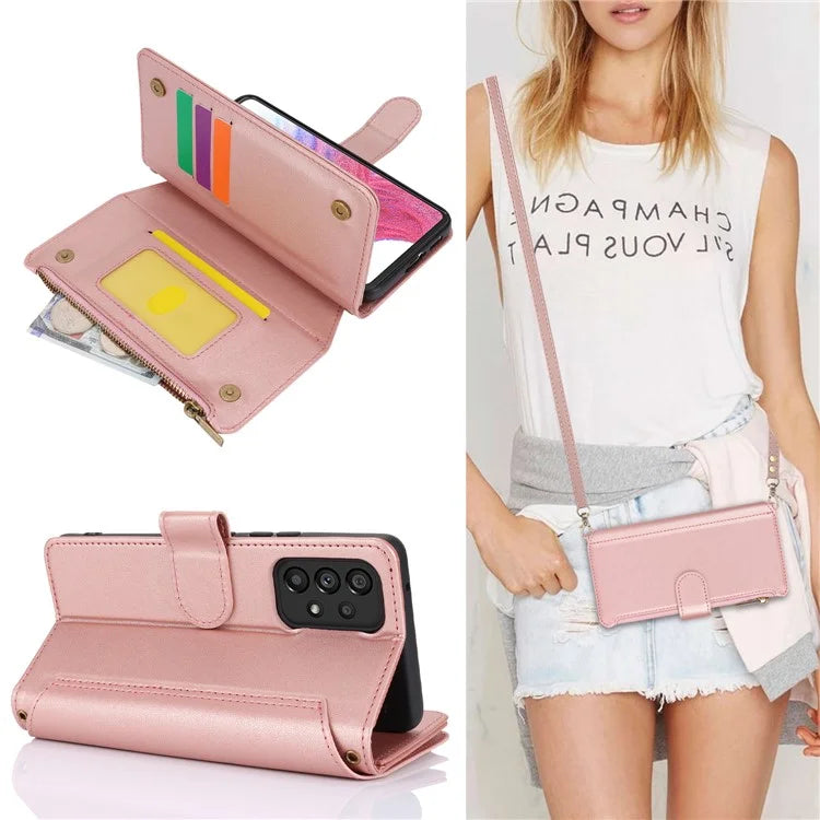 For Samsung Galaxy A14 4G / 5G RFID Blocking Cell Phone Case Anti-fall Leather Cover
