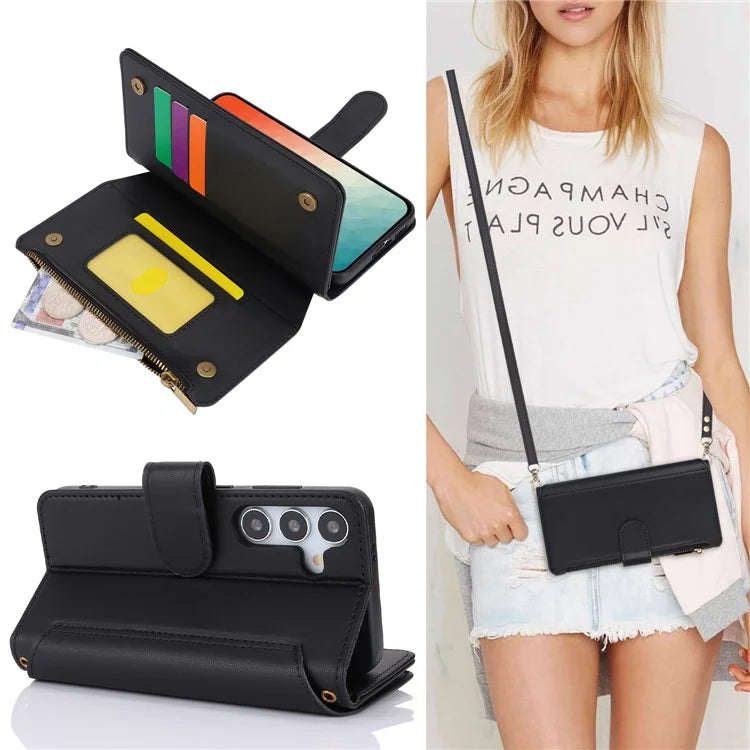 For Samsung Galaxy S24 RFID Blocking Cell Phone Case Shockproof Leather Cover