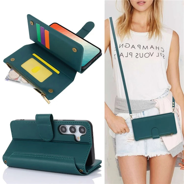 For Samsung Galaxy S24 RFID Blocking Cell Phone Case Shockproof Leather Cover