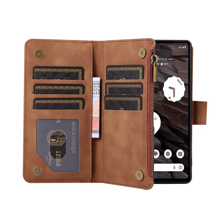 For Google Pixel 6 Pro 5G Magnetic Case Rhombus Imprint Leather Flip Stand Cover with Wrist strap