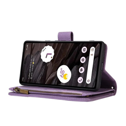For Google Pixel 6 Pro 5G Magnetic Case Rhombus Imprint Leather Flip Stand Cover with Wrist strap