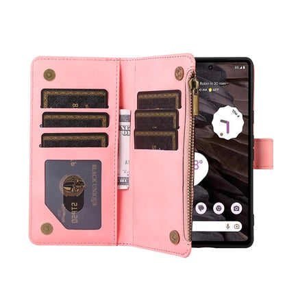 For Google Pixel 6 Pro 5G Magnetic Case Rhombus Imprint Leather Flip Stand Cover with Wrist strap