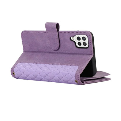 For Samsung Galaxy A12 Cell Phone Case 9 Card Slots Zipper Pocket Anti-scratch Leather Cover