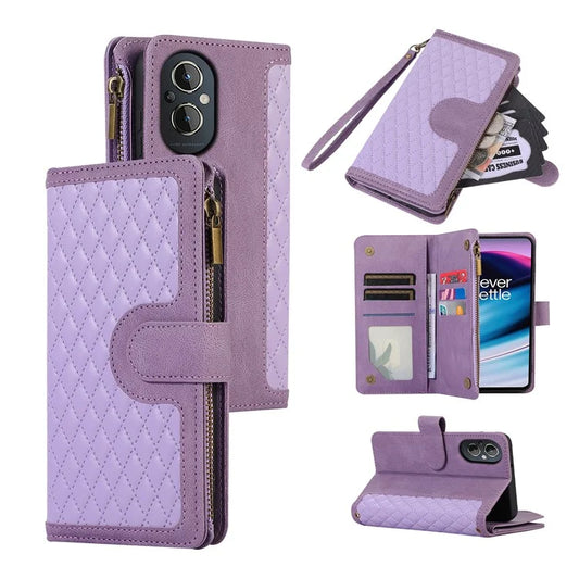 For OnePlus Nord N20 5G / Oppo A96 (China) 5G / Reno7 Z 5G / F21 Pro 5G / Reno7 Lite 5G Case Zipper Pocket Leather Cover