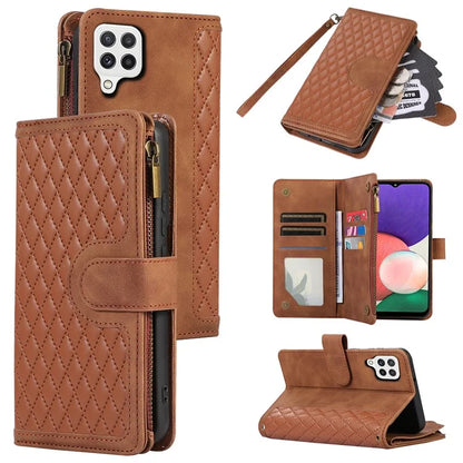 Zipper Pocket Case For Samsung Galaxy A22 4G (EU Version) Shell Imprinted Leather Wallet Stand Cover