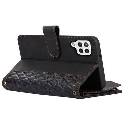 Zipper Pocket Case For Samsung Galaxy A22 4G (EU Version) Shell Imprinted Leather Wallet Stand Cover