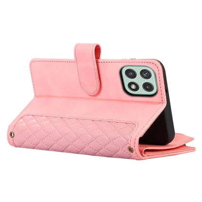 Imprinted Leather Cover for Samsung Galaxy A22 5G (EU Version) Case Zipper Pocket Card Slots Phone Shell