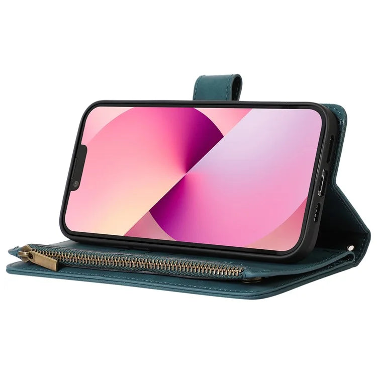 For iPhone 11 Pro Max Cell Phone Case Rhombus Imprinted Leather Drop-proof Wallet Cover