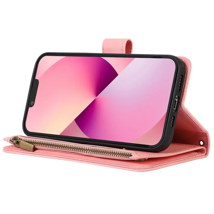 For iPhone 11 Pro Max Cell Phone Case Rhombus Imprinted Leather Drop-proof Wallet Cover