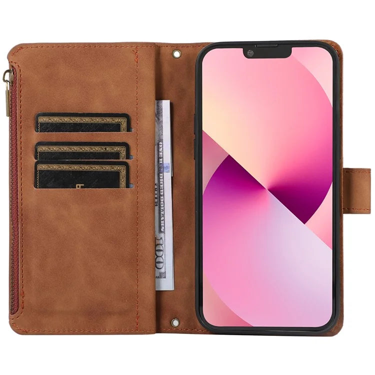 For iPhone 11 Pro Max Cell Phone Case Rhombus Imprinted Leather Drop-proof Wallet Cover