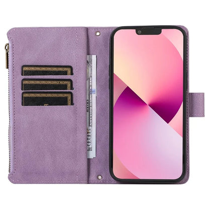 For iPhone 11 Pro Max Cell Phone Case Rhombus Imprinted Leather Drop-proof Wallet Cover