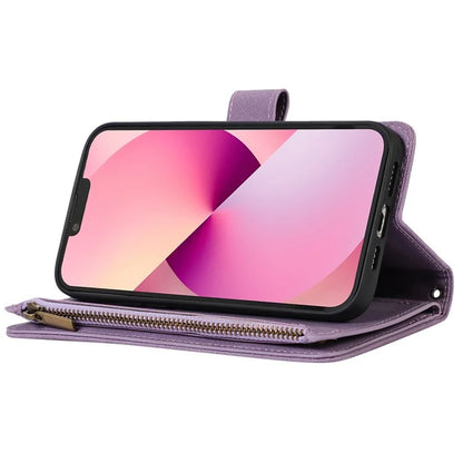 For iPhone 11 Pro Max Cell Phone Case Rhombus Imprinted Leather Drop-proof Wallet Cover