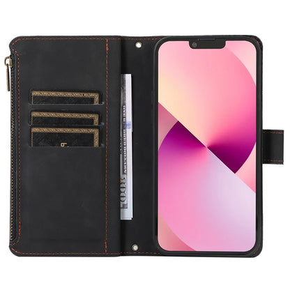 For iPhone 11 Pro Max Cell Phone Case Rhombus Imprinted Leather Drop-proof Wallet Cover