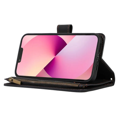 For iPhone 11 Pro Max Cell Phone Case Rhombus Imprinted Leather Drop-proof Wallet Cover