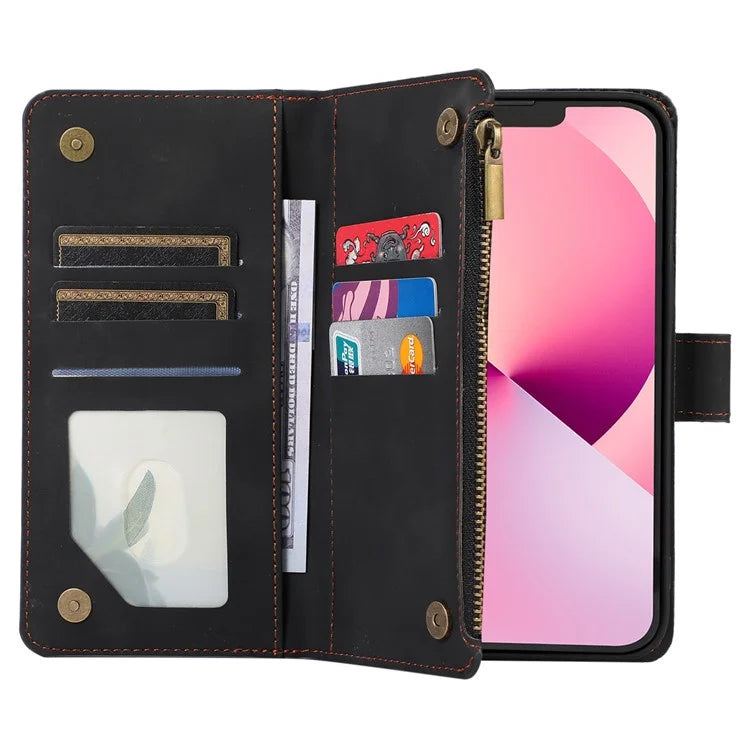 For iPhone 11 Pro Max Cell Phone Case Rhombus Imprinted Leather Drop-proof Wallet Cover