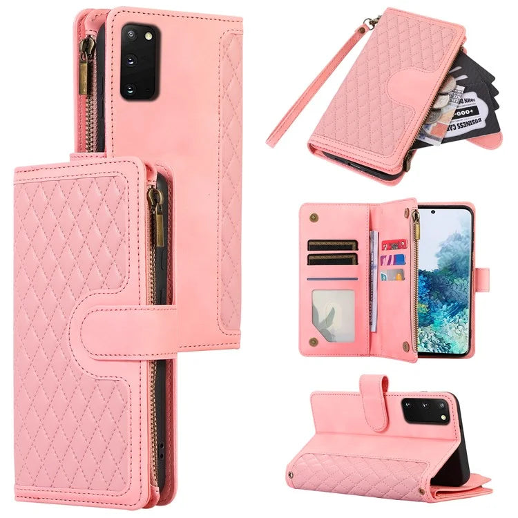 For Samsung Galaxy S20 FE 2022 / S20 FE 5G / S20 FE / S20 Lite 5G Magnetic Phone Case Leather+TPU 9 Card Slots Cover