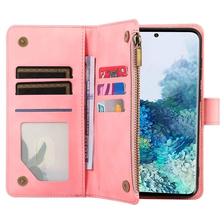 For Samsung Galaxy S20 FE 2022 / S20 FE 5G / S20 FE / S20 Lite 5G Magnetic Phone Case Leather+TPU 9 Card Slots Cover