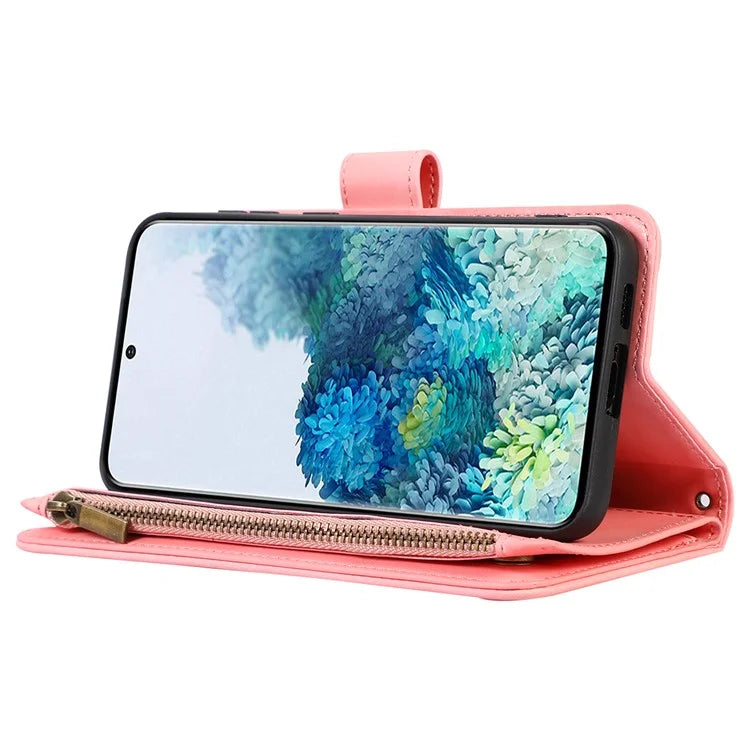For Samsung Galaxy S20 FE 2022 / S20 FE 5G / S20 FE / S20 Lite 5G Magnetic Phone Case Leather+TPU 9 Card Slots Cover