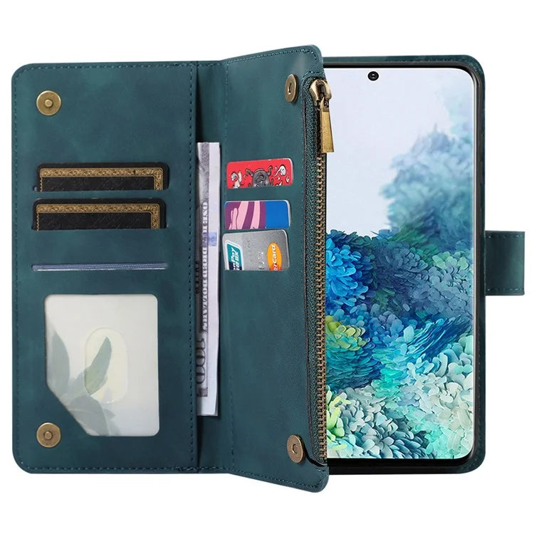 For Samsung Galaxy S20 FE 2022 / S20 FE 5G / S20 FE / S20 Lite 5G Magnetic Phone Case Leather+TPU 9 Card Slots Cover