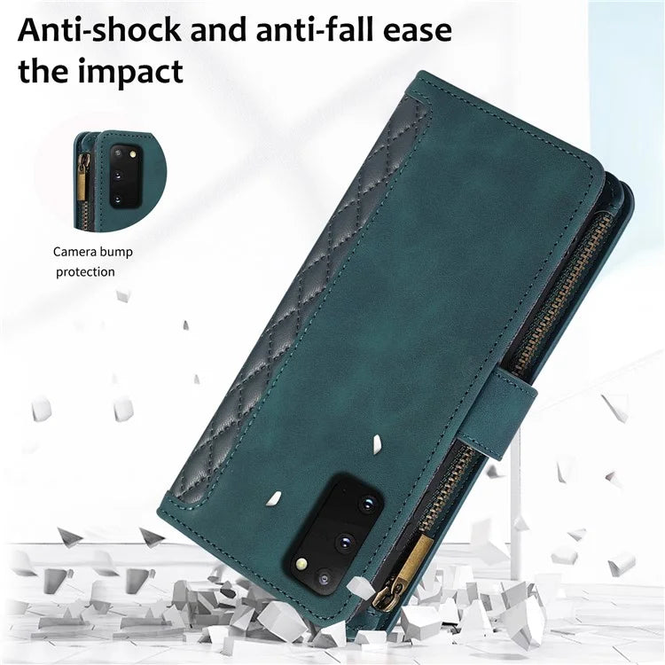 For Samsung Galaxy S20 FE 2022 / S20 FE 5G / S20 FE / S20 Lite 5G Magnetic Phone Case Leather+TPU 9 Card Slots Cover
