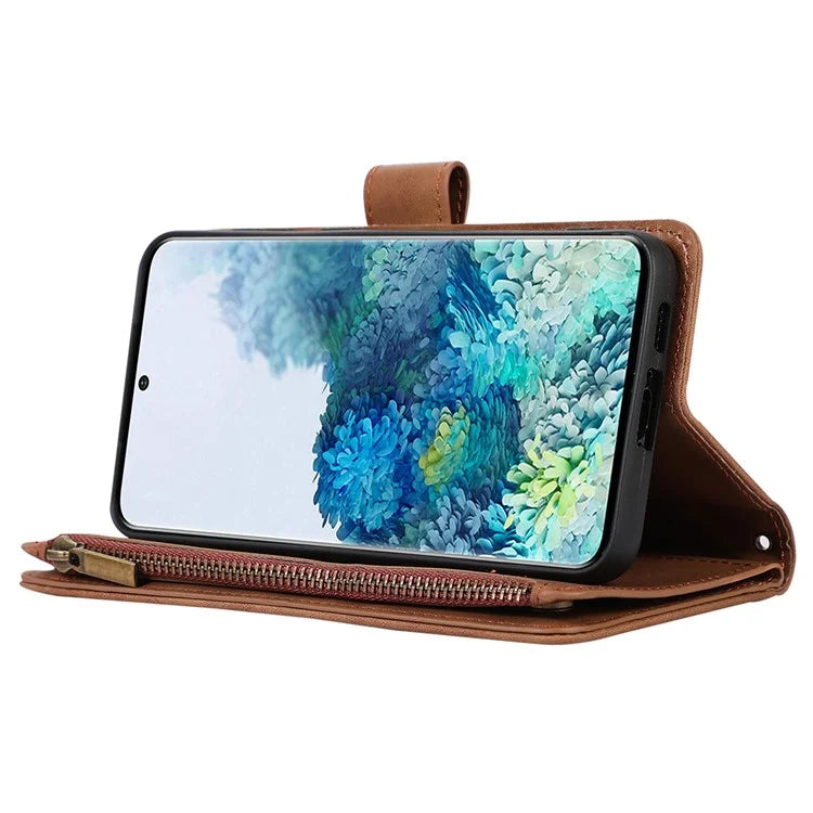 For Samsung Galaxy S20 FE 2022 / S20 FE 5G / S20 FE / S20 Lite 5G Magnetic Phone Case Leather+TPU 9 Card Slots Cover