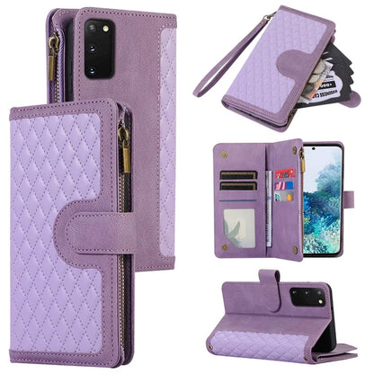 For Samsung Galaxy S20 FE 2022 / S20 FE 5G / S20 FE / S20 Lite 5G Magnetic Phone Case Leather+TPU 9 Card Slots Cover