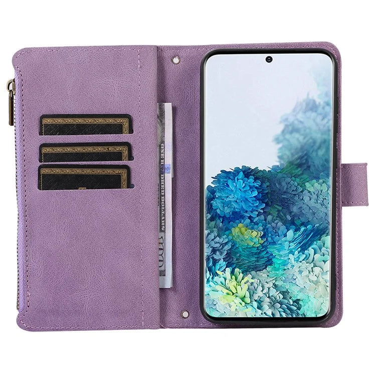 For Samsung Galaxy S20 FE 2022 / S20 FE 5G / S20 FE / S20 Lite 5G Magnetic Phone Case Leather+TPU 9 Card Slots Cover