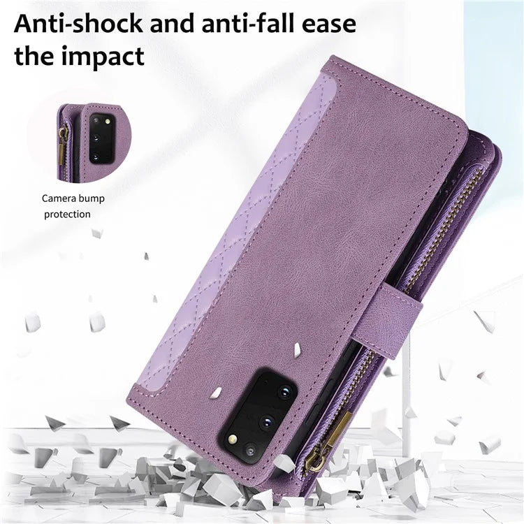 For Samsung Galaxy S20 FE 2022 / S20 FE 5G / S20 FE / S20 Lite 5G Magnetic Phone Case Leather+TPU 9 Card Slots Cover
