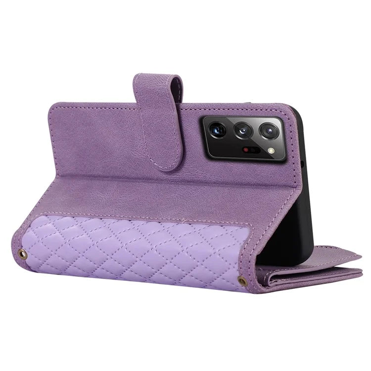 For Samsung Galaxy Note20 Ultra / Note20 Ultra 5G Cover 9 Card Slots Zipper Pocket Phone Wallet Case