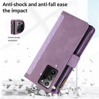 For Samsung Galaxy Note20 Ultra / Note20 Ultra 5G Cover 9 Card Slots Zipper Pocket Phone Wallet Case