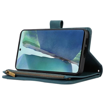 For Samsung Galaxy Note20 Ultra / Note20 Ultra 5G Cover 9 Card Slots Zipper Pocket Phone Wallet Case