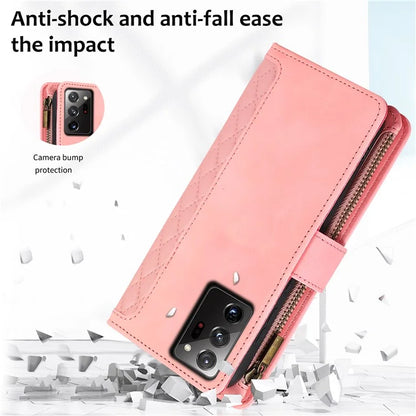 For Samsung Galaxy Note20 Ultra / Note20 Ultra 5G Cover 9 Card Slots Zipper Pocket Phone Wallet Case