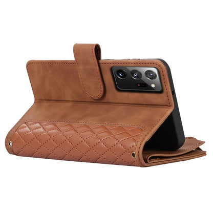 For Samsung Galaxy Note20 Ultra / Note20 Ultra 5G Cover 9 Card Slots Zipper Pocket Phone Wallet Case