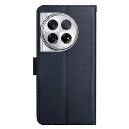 HT02 For OnePlus 12 5G Case Genuine Cow Leather Stand Wallet Cell Phone Cover