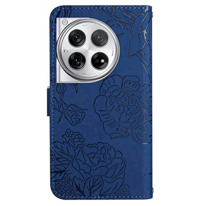 HT03 For OnePlus 12 5G Wallet Phone Case Flower Pattern Leather Cover with Hand Strap
