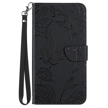 HT03 For OnePlus 12 5G Wallet Phone Case Flower Pattern Leather Cover with Hand Strap