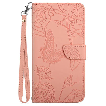 HT03 For OnePlus 12 5G Wallet Phone Case Flower Pattern Leather Cover with Hand Strap