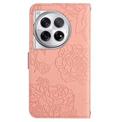 HT03 For OnePlus 12 5G Wallet Phone Case Flower Pattern Leather Cover with Hand Strap